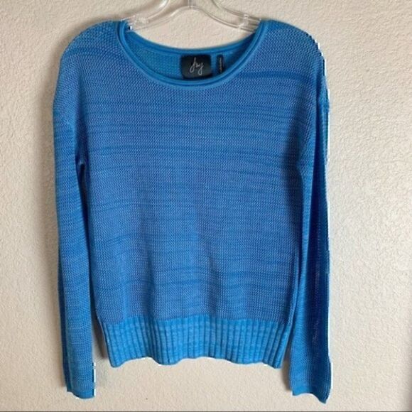 J & J netted sweater blue XS Minimalist simple modern neutral capsule timeless - Picture 2 of 12